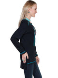 Scully BLACK CROSS EMB. KNIT TOP - Scully Leather - Flyclothing LLC