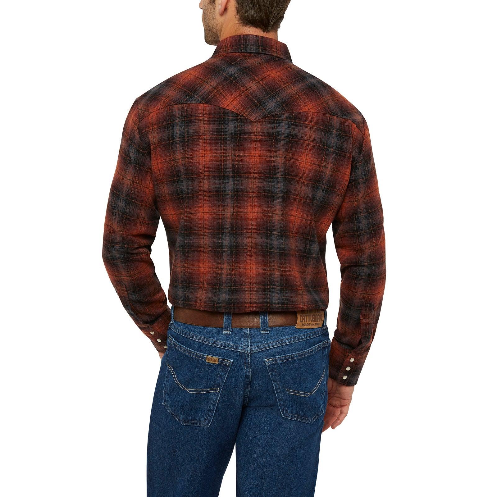 Ely Cattleman Long Sleeve Brawny Flannel Shirt, Size: Medium, Red