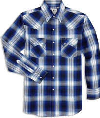 Ely Cattleman mens long-sleeve textured plaid Shirt Teal - Ely Cattleman