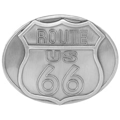 Route 66 Antiqued Belt Buckle - Siskiyou Buckle