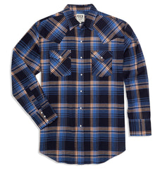 Ely Cattleman Men's Long Sleeve Flannel Plaid Western Snap Shirt - Ely Cattleman