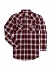Ely Cattleman Men's Long Sleeve Flannel Plaid Western Snap Shirt - Ely Cattleman