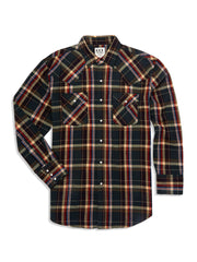 Ely Cattleman Men's Long Sleeve Brawny Flannel Western Snap Shirt - Ely Cattleman