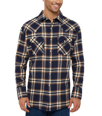 Ely Cattleman Men's Long Sleeve Brawny Flannel Western Snap Shirt - Ely Cattleman