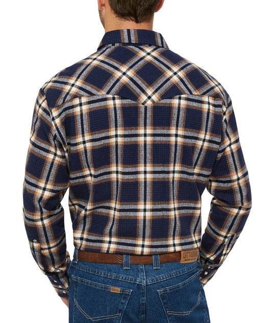 Ely Cattleman Men's Ely Cattleman Long Sleeve Brawny Flannel Western Snap Shirt
