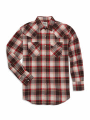 Ely Cattleman Men's Long Sleeve Brawny Flannel Western Snap Shirt - Ely Cattleman