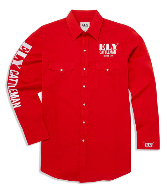 Men's Ely Cattleman Long Sleeve Western Snap Rodeo Shirt