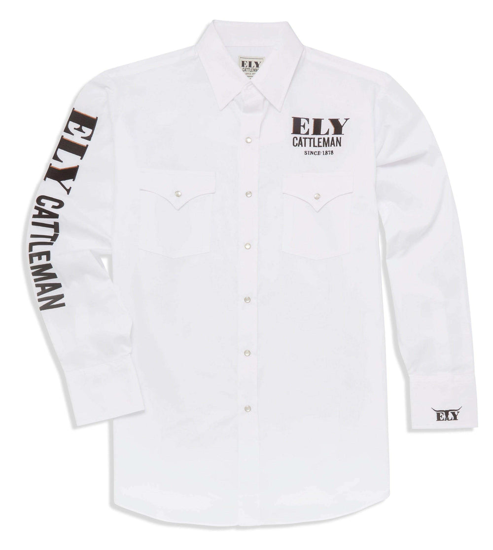 Men's Ely Cattleman Long Sleeve Western Snap Rodeo Shirt - Ely Cattleman - Flyclothing LLC