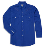 Ely Cattleman Mens Long Sleeve Western Snap Shirt with Tonal Rose Embroidery - Ely Cattleman