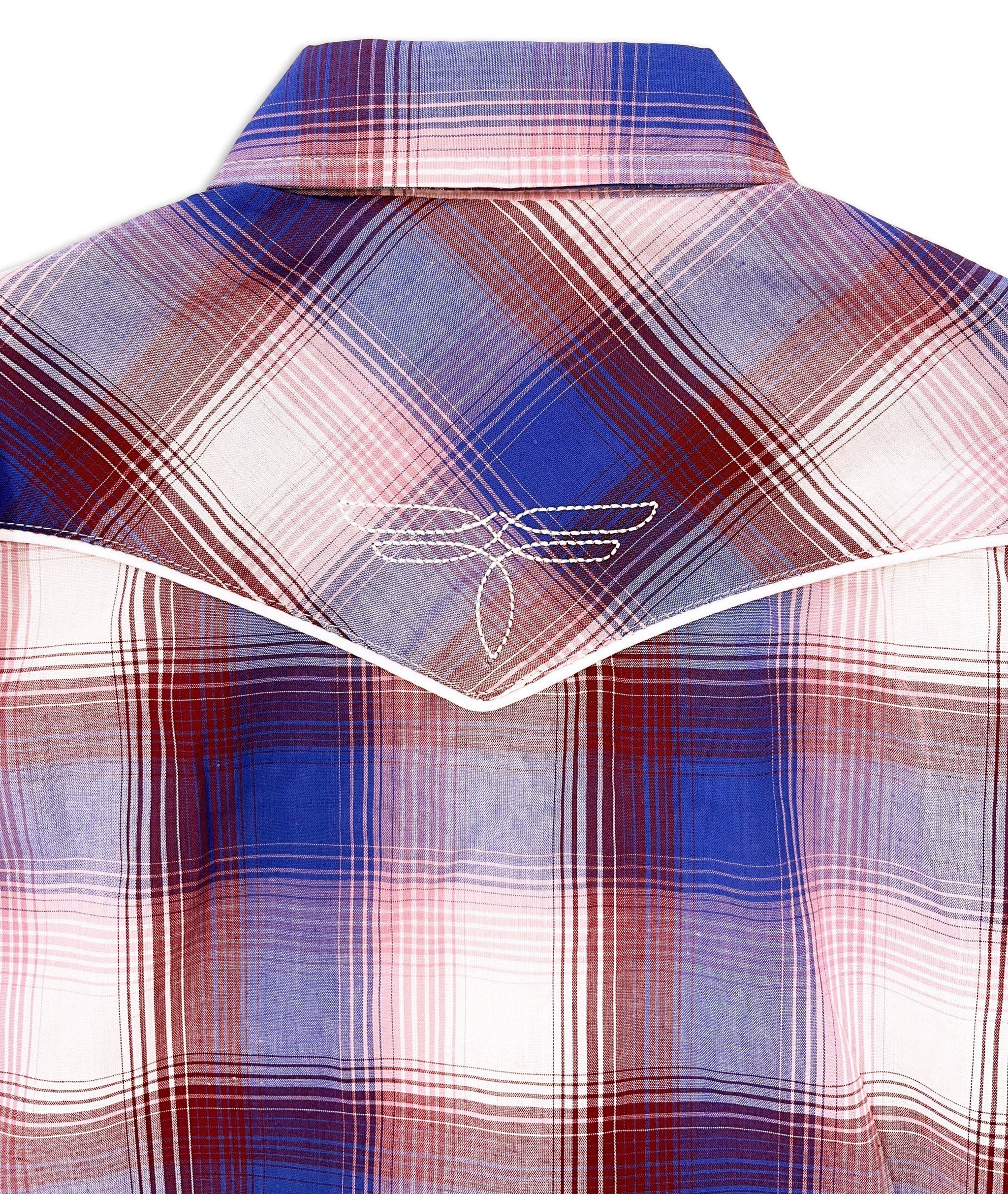 Ely Cattleman Girls Plaid Western Snap Shirt with Bootstitch Embroidery - Ely Cattleman - Flyclothing LLC