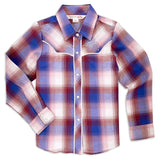 Ely Cattleman Girls Plaid Western Snap Shirt with Bootstitch Embroidery - Ely Cattleman