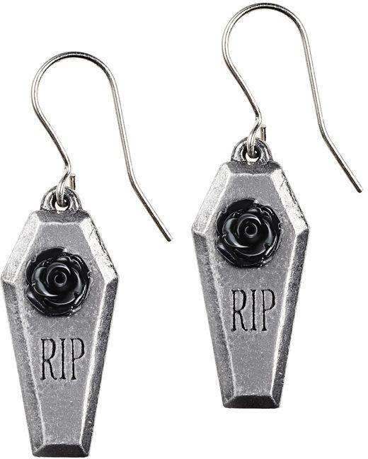 Alchemy Gothic RIP Rose Earrings - Alchemy Gothic - Flyclothing LLC