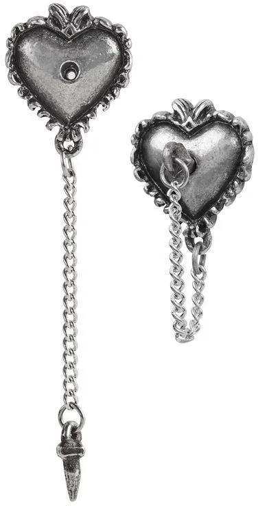 Alchemy Gothic Witches Heart Studs - Alchemy Gothic - Flyclothing LLC