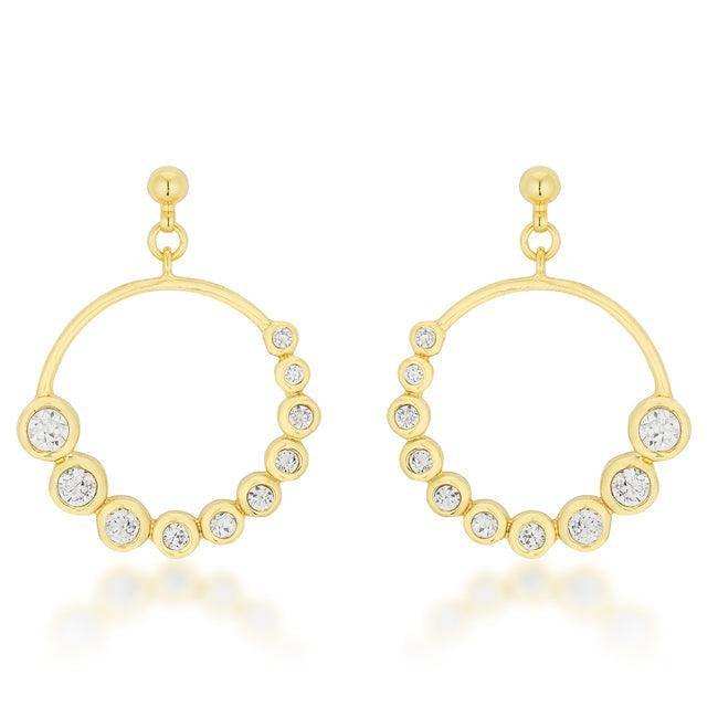 Golden Graduated Cubic Zirconia Circle Earrings - JGI - Flyclothing LLC