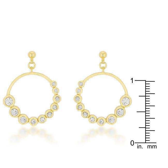 Golden Graduated Cubic Zirconia Circle Earrings - JGI - Flyclothing LLC