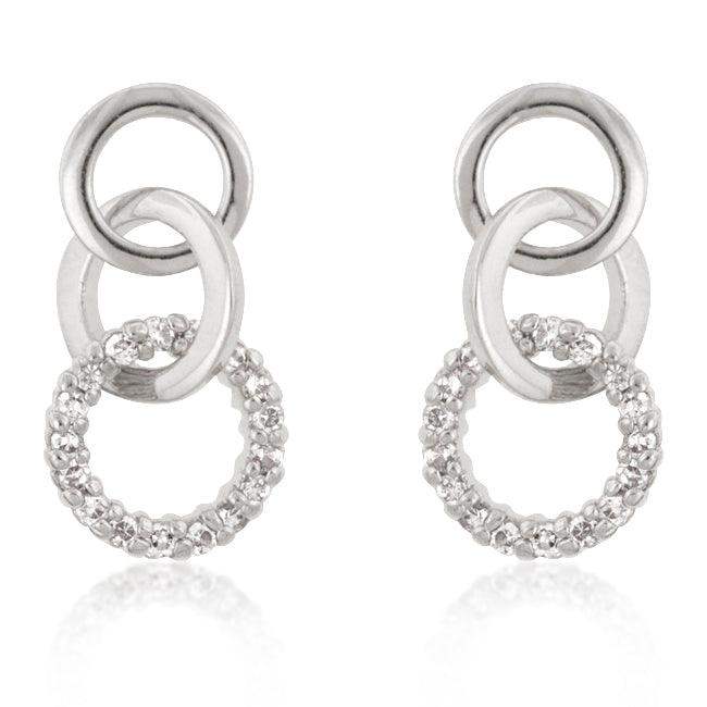 Rhodium Plated Finish Triplet Hooplet Earrings - JGI - Flyclothing LLC