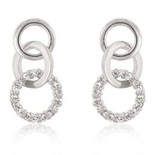 Rhodium Plated Finish Triplet Hooplet Earrings - JGI - Flyclothing LLC