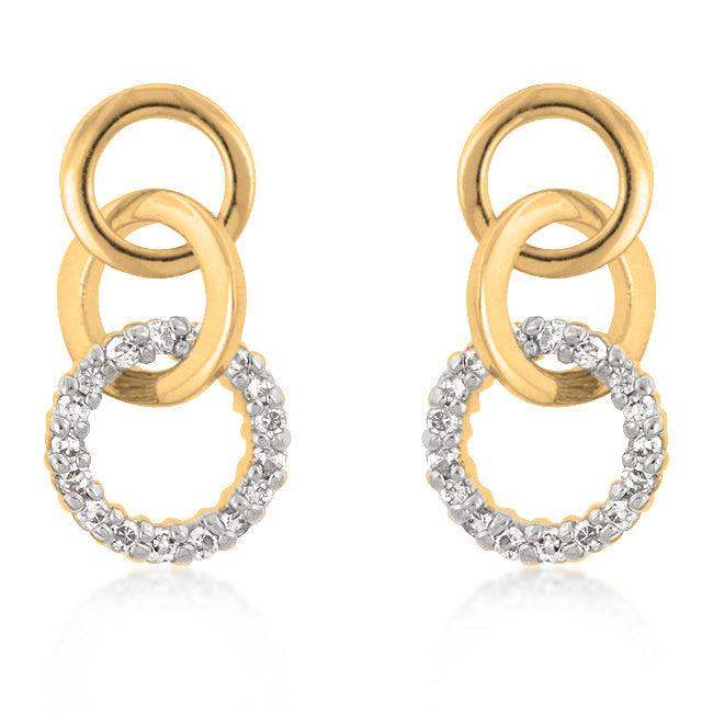 Goldtone Finish Triplet Hooplet Earrings - JGI - Flyclothing LLC