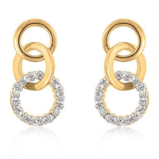 Goldtone Finish Triplet Hooplet Earrings - JGI - Flyclothing LLC