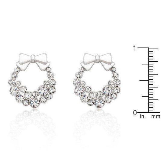 Holiday Wreath Clear Crystal Earrings - JGI - Flyclothing LLC