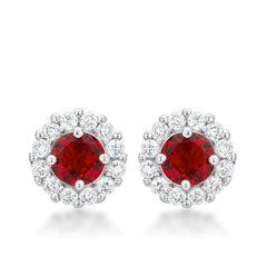 Bella Bridal Earrings in Ruby Red - Flyclothing LLC