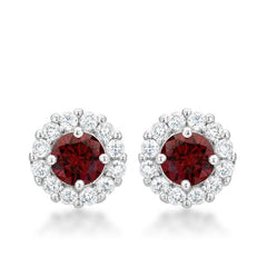 Bella Bridal Earrings in Garnet Red - Flyclothing LLC