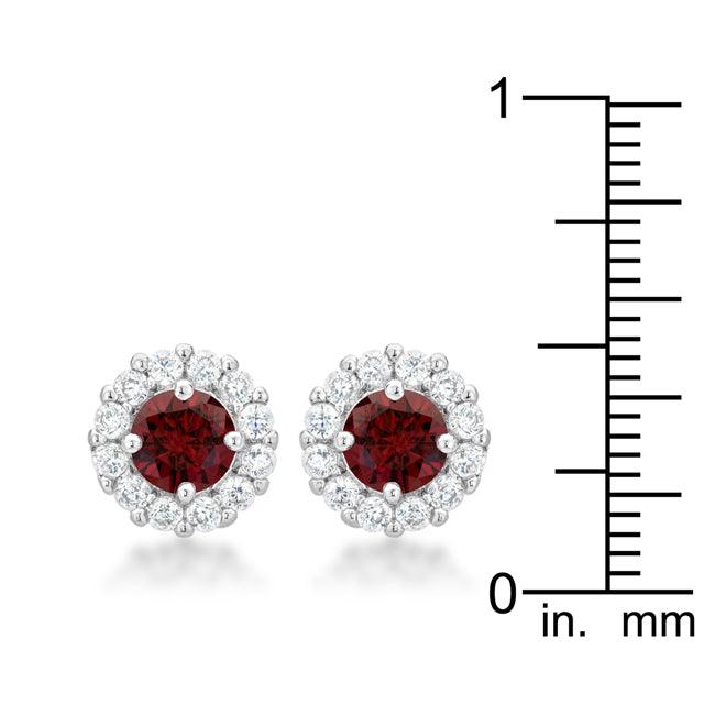 Bella Bridal Earrings in Garnet Red - Flyclothing LLC