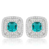Aqua Halo Stud Earrings - JGI - Flyclothing LLC