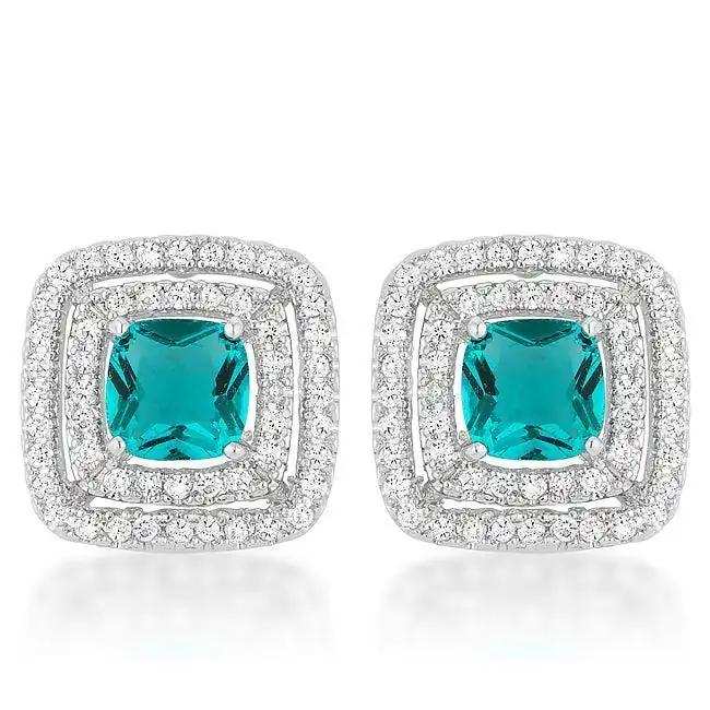 Aqua Halo Stud Earrings - JGI - Flyclothing LLC