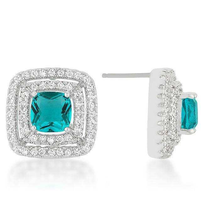 Aqua Halo Stud Earrings - JGI - Flyclothing LLC