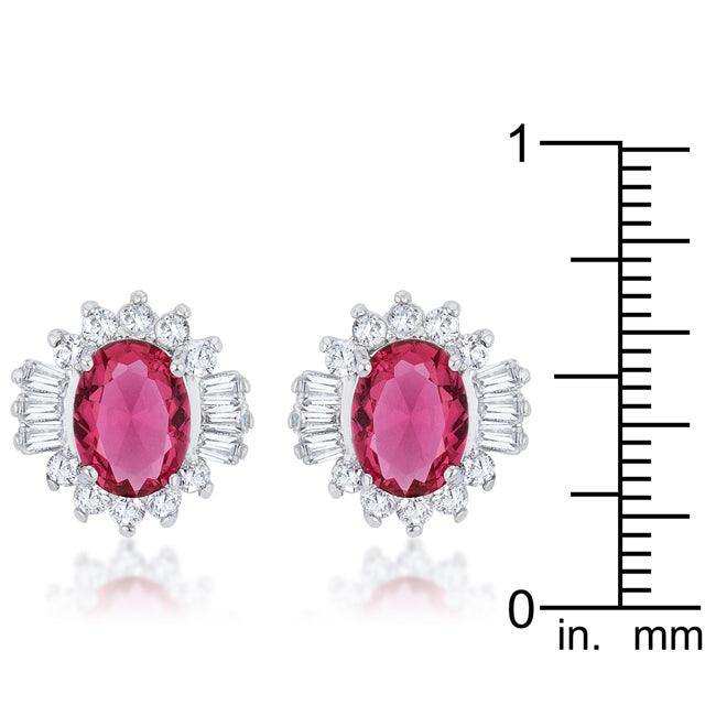 Chrisalee 3.3ct Ruby CZ Rhodium Classic Stud Earrings - JGI - Flyclothing LLC