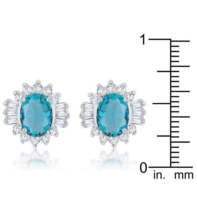 Chrisalee 3.3ct Aqua CZ Rhodium Classic Stud Earrings - JGI - Flyclothing LLC