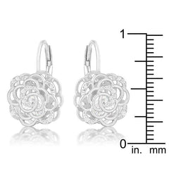 Maya 1.5ct CZ Rhodium Rose Drop Earrings - Flyclothing LLC