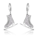 Delicate .85Ct Rhodium Plated Ice Skate Earrings - JGI - Flyclothing LLC