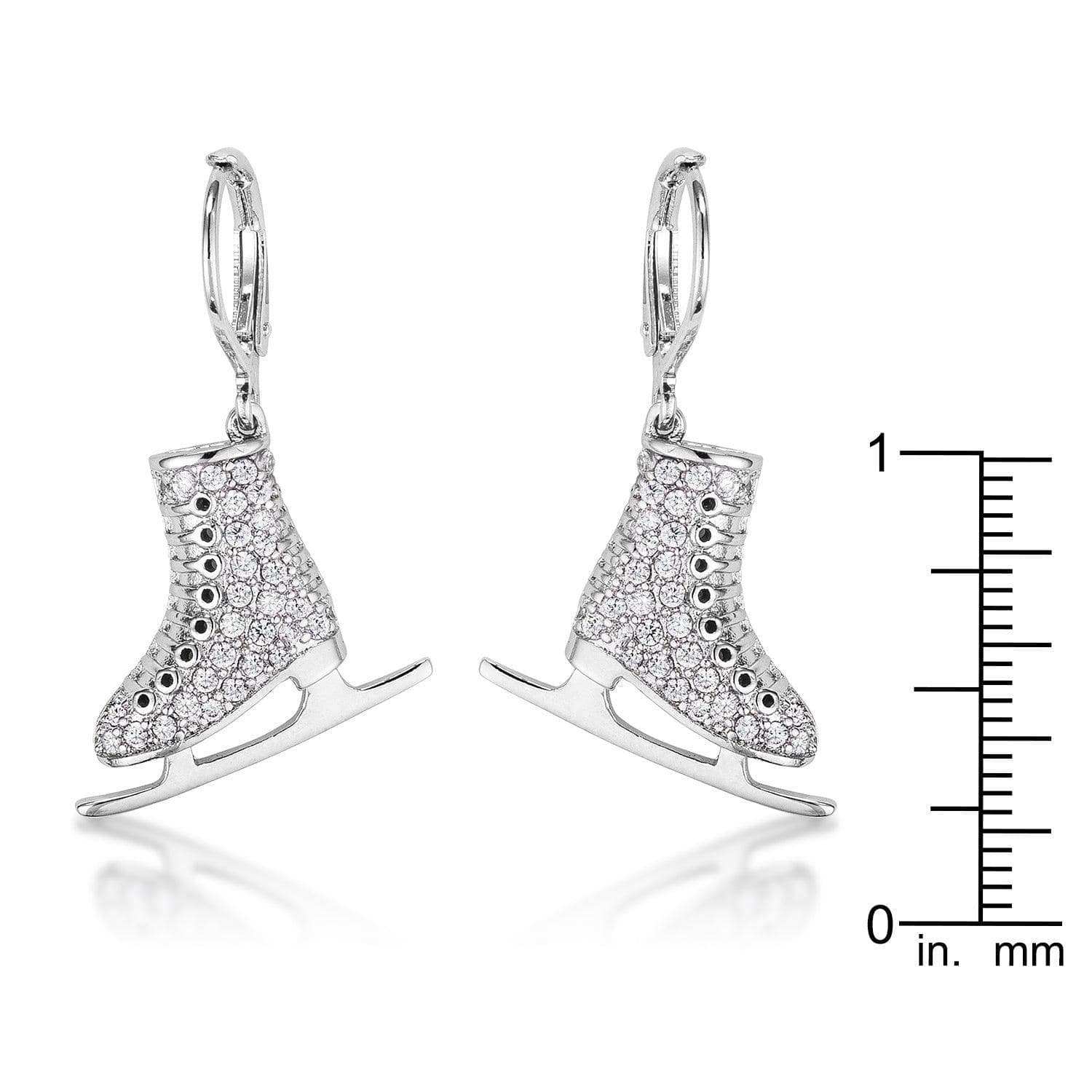 Delicate .85Ct Rhodium Plated Ice Skate Earrings - JGI - Flyclothing LLC