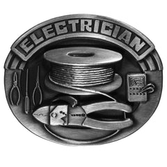 Electrician Antiqued Belt Buckle - Siskiyou Buckle