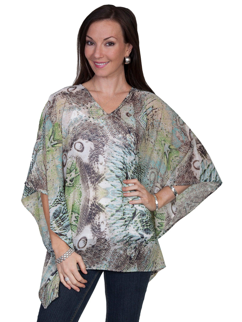 Scully MULTI PRINTED KAFTAN BLOUSE - Scully Leather
