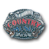 I Love Country Music Enameled Belt Buckle - Siskiyou Buckle