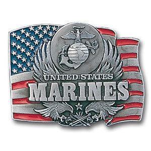 Marines Enameled Belt Buckle - Siskiyou Buckle