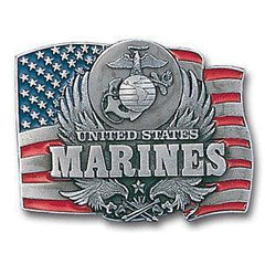 Marines Enameled Belt Buckle - Siskiyou Buckle