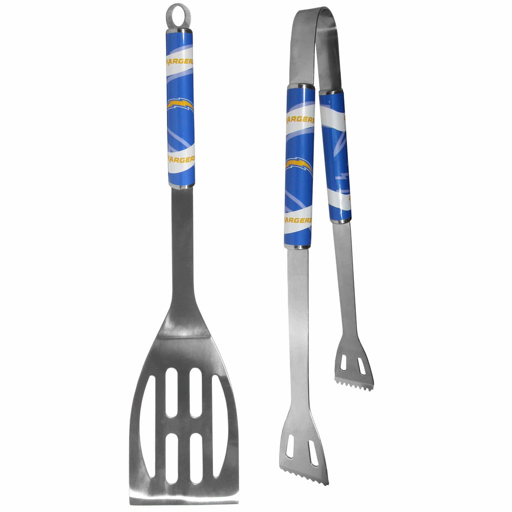 Los Angeles Chargers 2 pc Steel BBQ Tool Set - Siskiyou Buckle