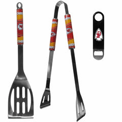 Kansas City Chiefs 2 pc BBQ Set and Bottle Opener - Kansas City Chiefs