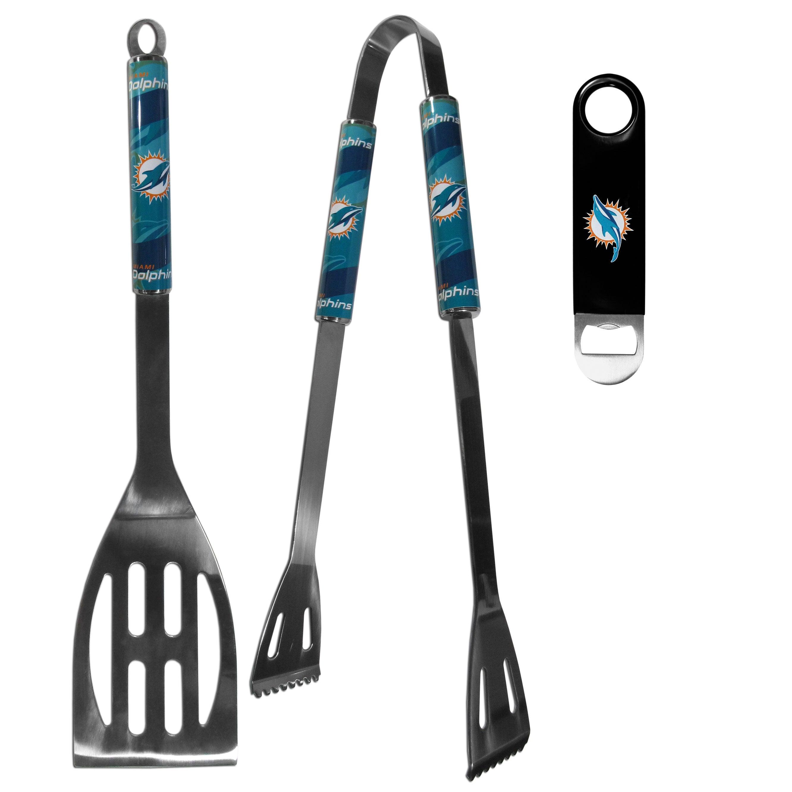 Miami Dolphins 2 pc BBQ Set and Bottle Opener - Flyclothing LLC