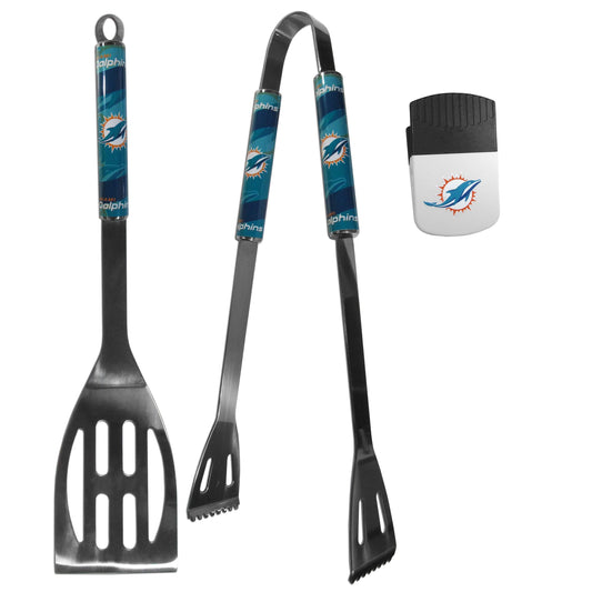 Miami Dolphins 2 pc BBQ Set and Chip Clip - Flyclothing LLC
