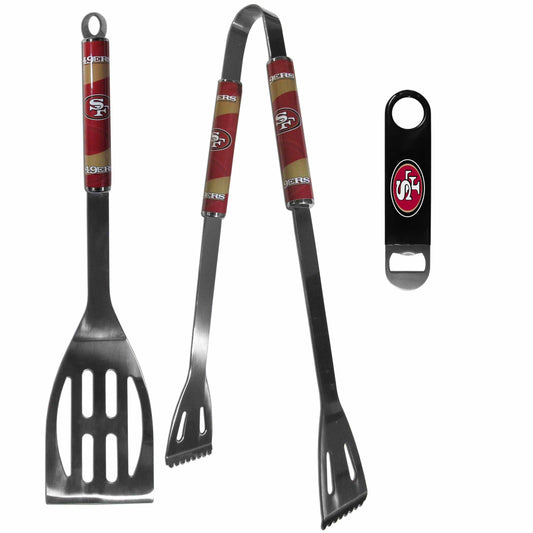 San Francisco 49ers 2 pc BBQ Set and Bottle Opener - Flyclothing LLC