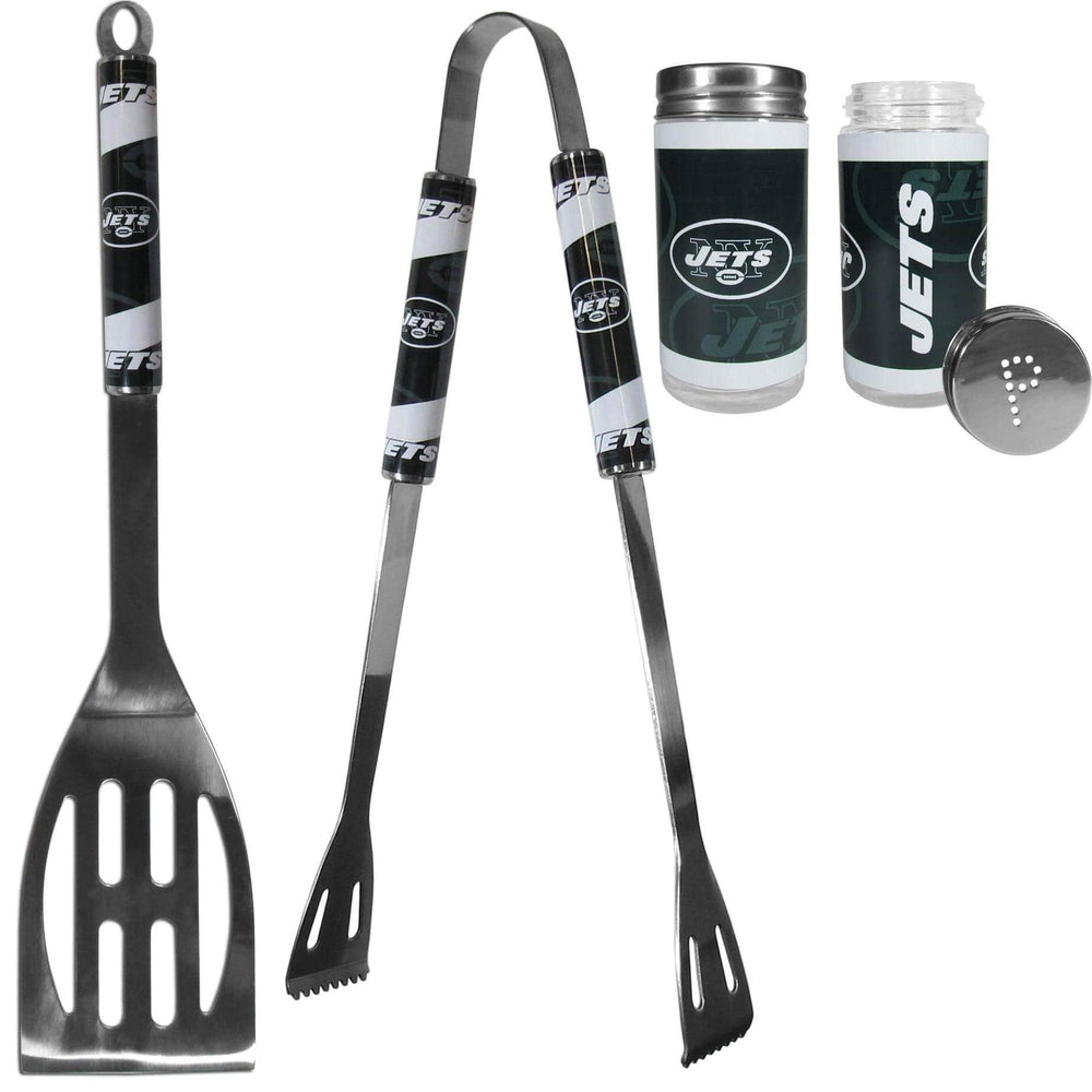 New York Jets 2pc BBQ Set with Tailgate Salt & Pepper Shakers - Siskiyou Buckle