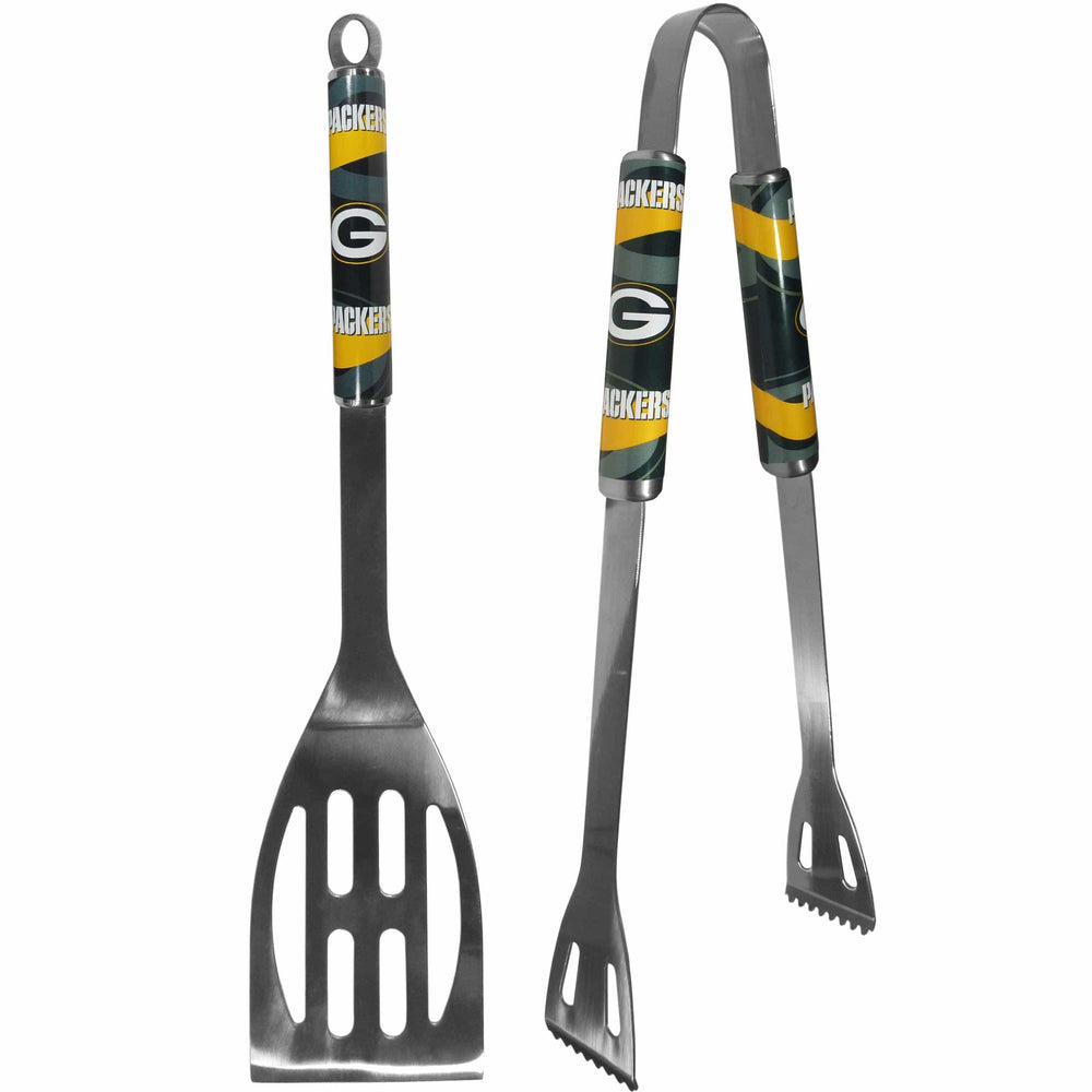 Green Bay Packers 2 pc Steel BBQ Tool Set - Siskiyou Buckle
