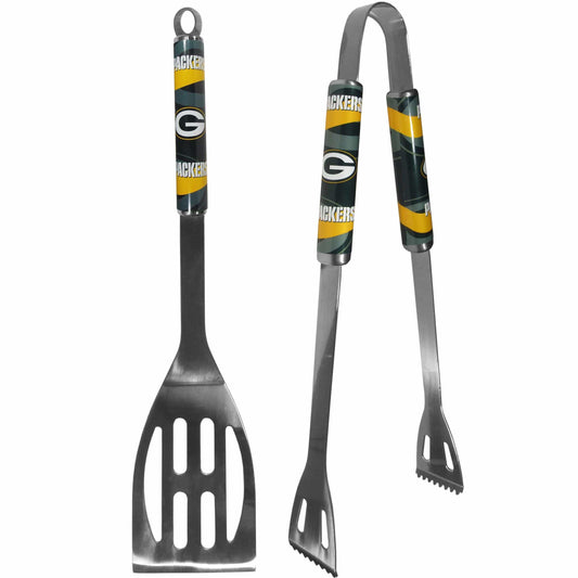 Green Bay Packers 2 pc Steel BBQ Tool Set - Siskiyou Buckle