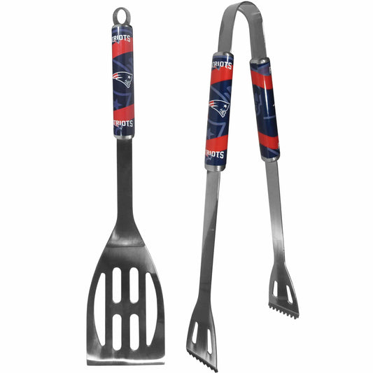New England Patriots 2 pc Steel BBQ Tool Set - Siskiyou Buckle