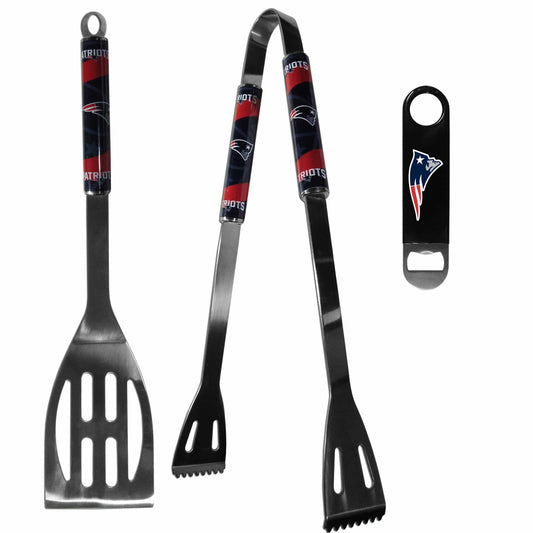 New England Patriots 2 pc BBQ Set and Bottle Opener - Siskiyou Buckle